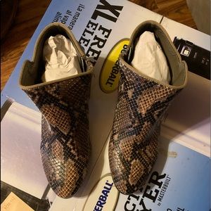 Salon studio snake skin boots